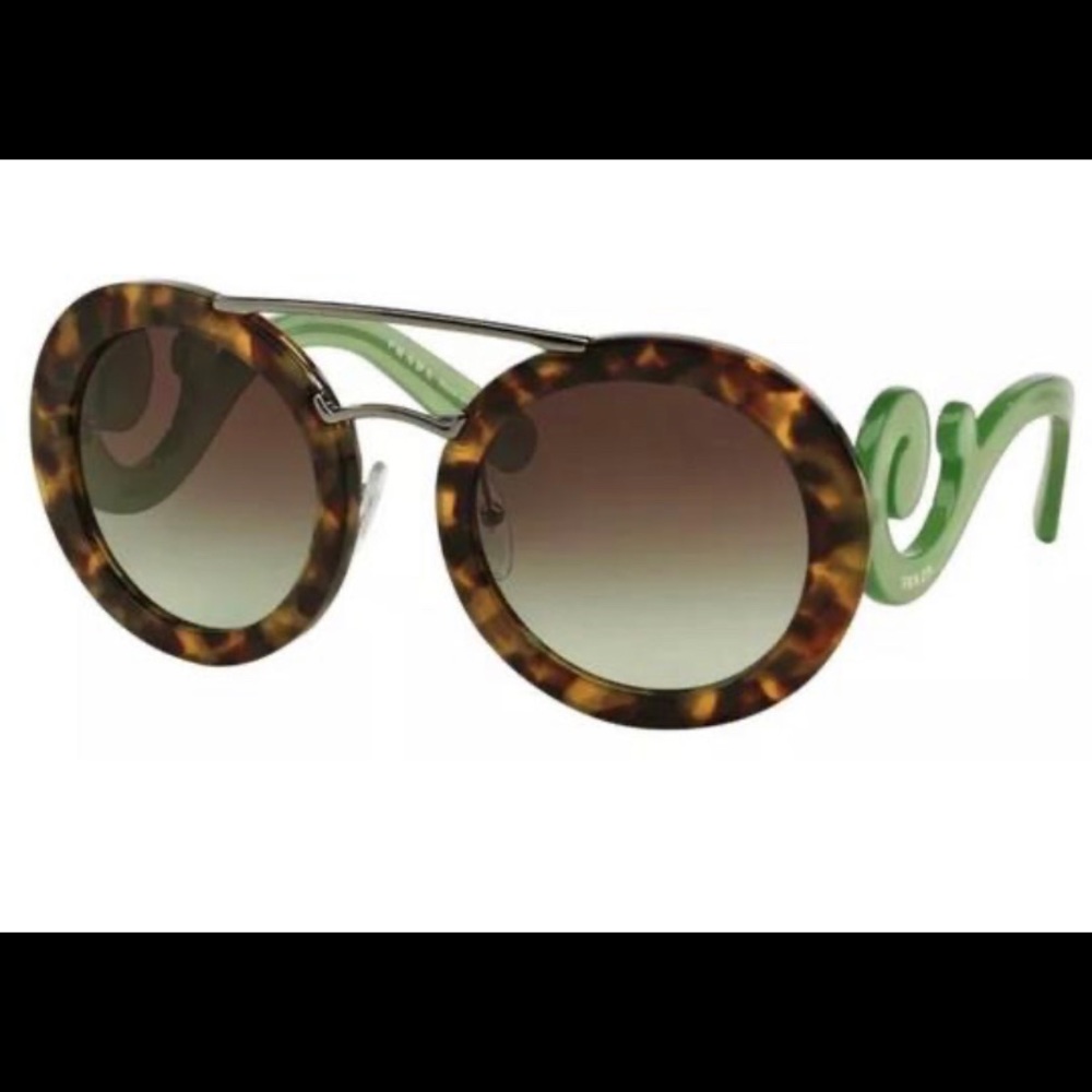 Prada Green Brown Havana Baroque Spr13s Uez-4k1